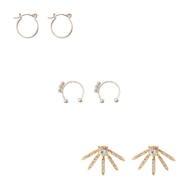 Silver Gold Crystal Ear Cuff Stud Earring Set Icing Us