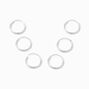 Silver 10MM Skinny Hoop Earrings - 3 Pack,