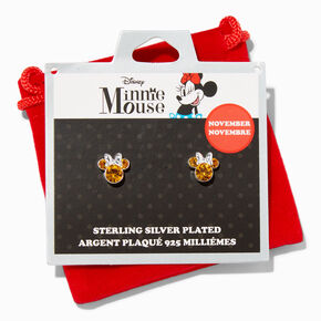 &copy;Disney Minnie Mouse Birthstone Sterling Silver Stud Earrings - November,