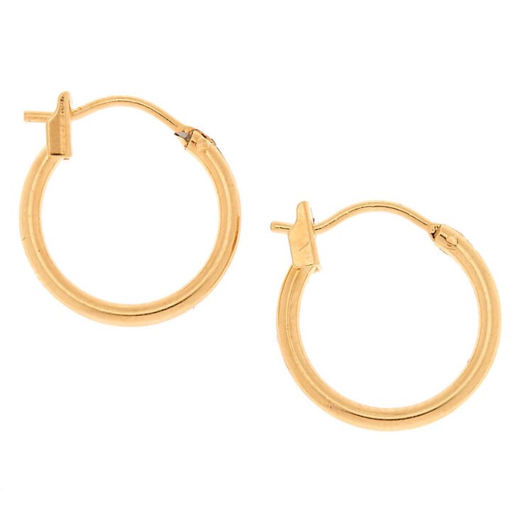 18kt Gold Plated 14MM Hoop Earrings,