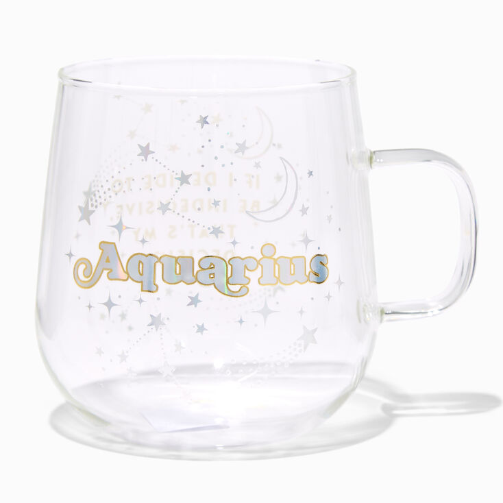 Zodiac Glass Mug - Aquarius,