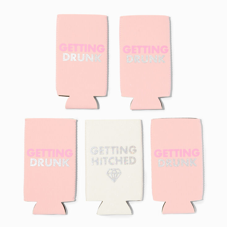 Getting Hitched Bride & Bridesmaids Tall Can Cooler Set - 5 Pack