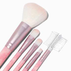 Pink Floral Makeup Brush Set - 5 Pack,