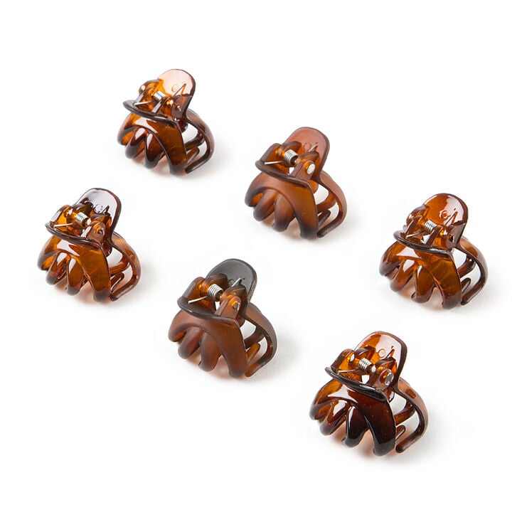 Mini Shiny & Matte Oval Claw Clips - 6 Pack,