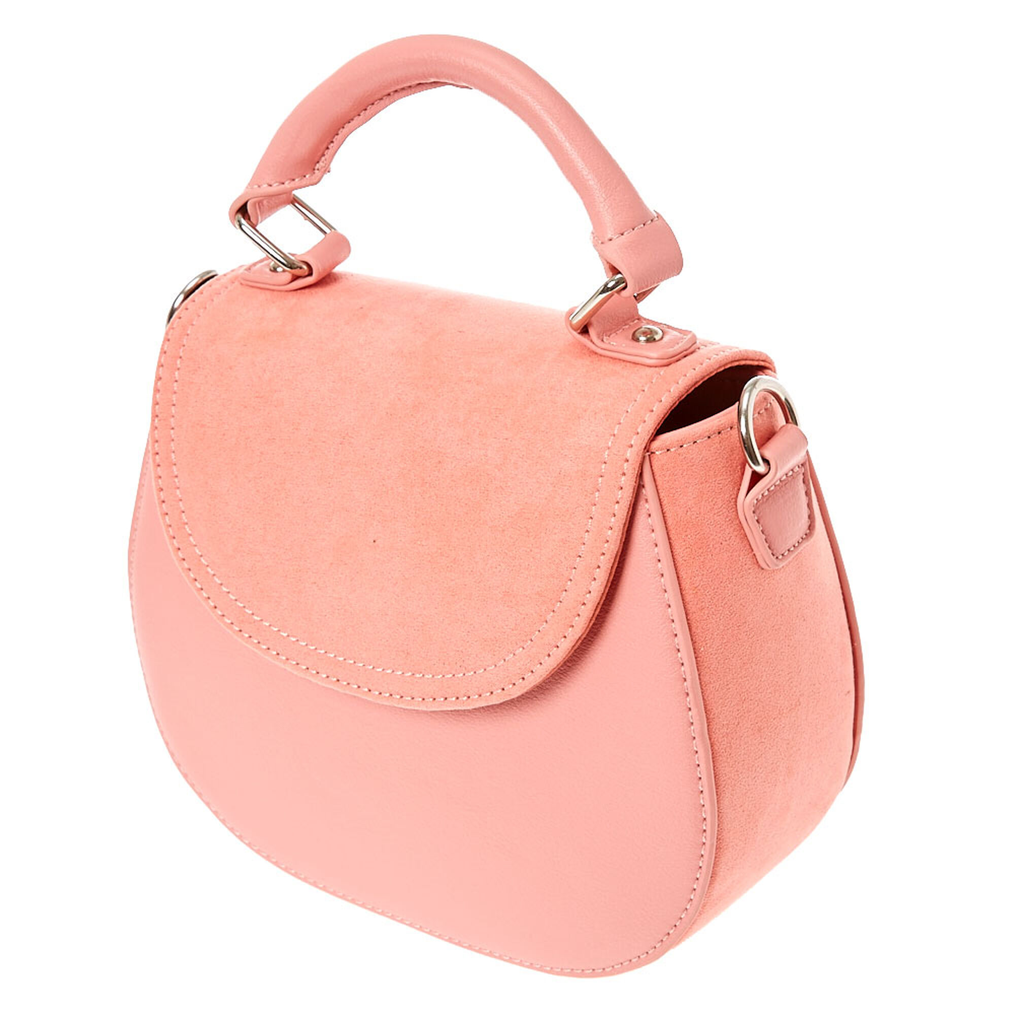 Faux Leather & Suede Pink Mini Tote Saddle Bag | Icing US