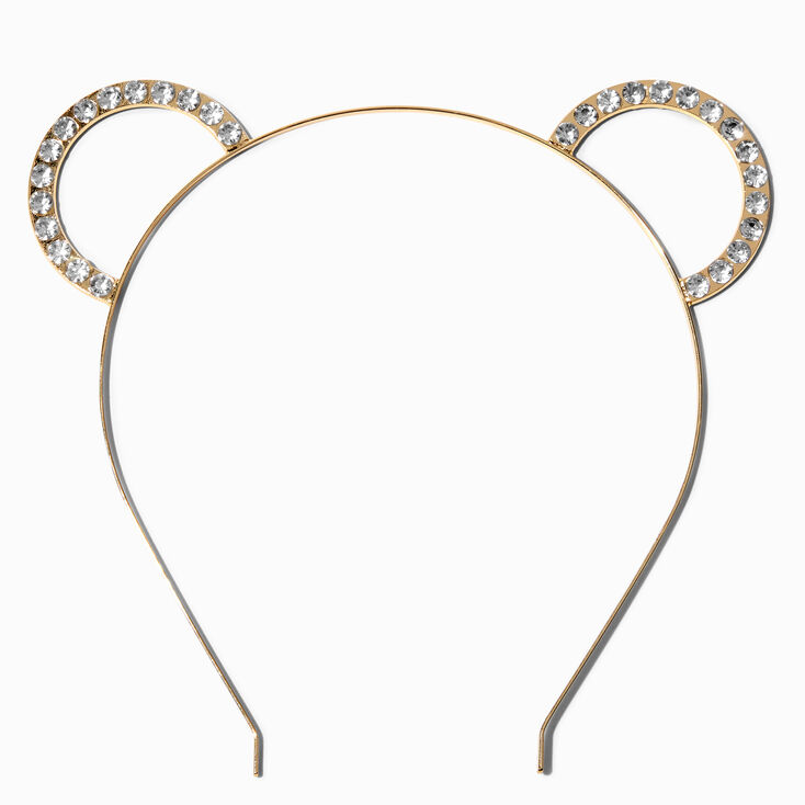 Gold Embellished Bear Ears Headband,