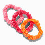 Pink &amp; Orange Skinny Silky Hair Scrunchies - 6 Pack,
