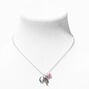 Silver Locket Rose &amp; Butterfly Pendant Necklace,