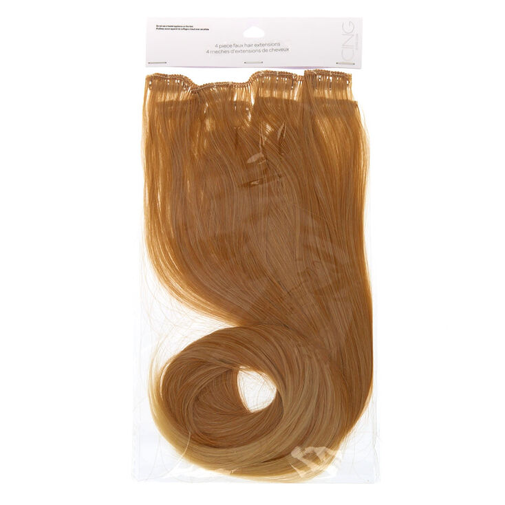 4 Piece Blonde Faux Hair Extensions,