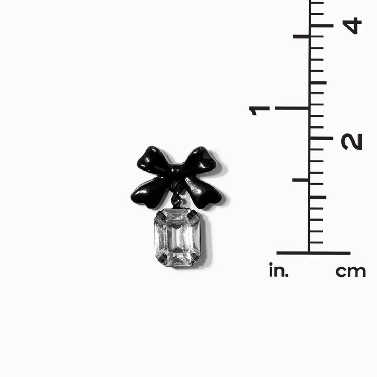 Black Bow Crystal 0.75&quot; Drop Earrings,