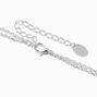 Silver Crystal Drip Y-Neck Multi-Strand Necklace,