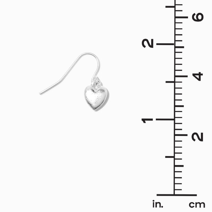 Silver Small Heart 0.5&quot; Drop Earrings,