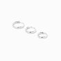 Sterling Silver 22G Helix Endless Hoop Earrings - 3 Pack,