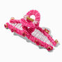 Pink Velvet Embellished Loop Hair Claw,