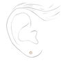 14kt Yellow Gold Round Crystal Studs Ear Piercing Kit with Ear Care Solution,