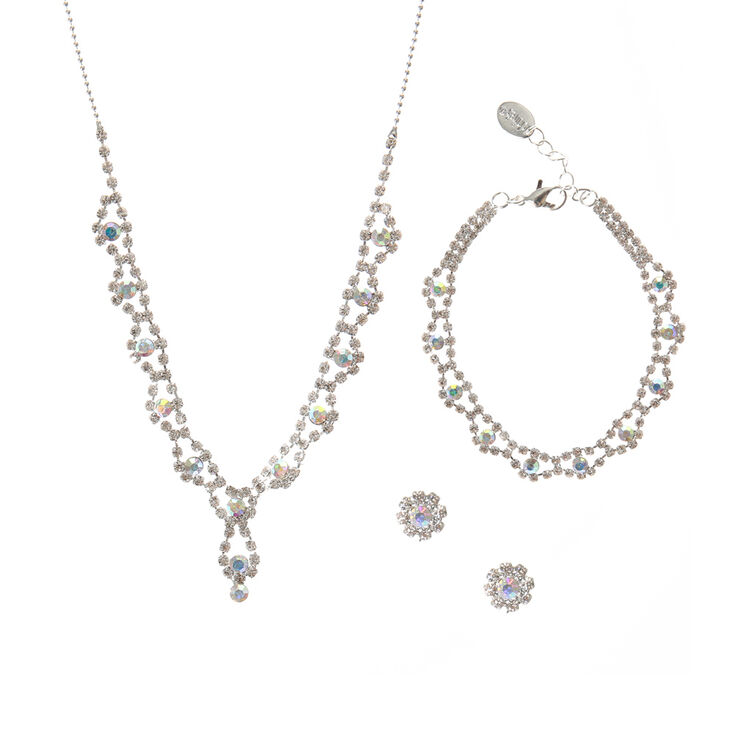 Iridescent Necklace, Bracelet & Earring Jewelry,