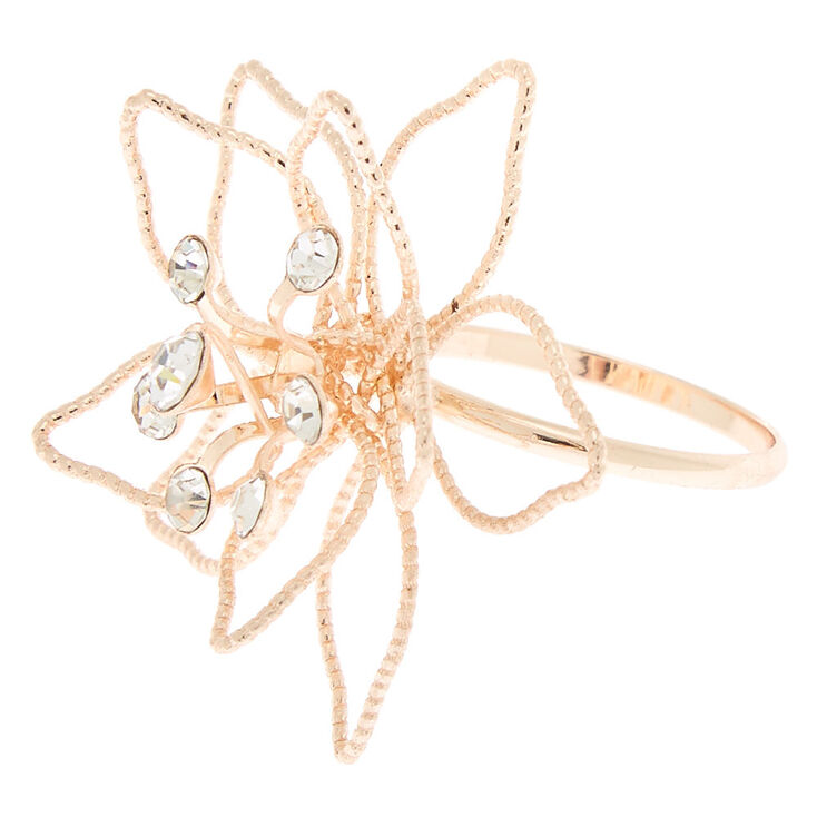 Rose Gold Wire Flower Ring,