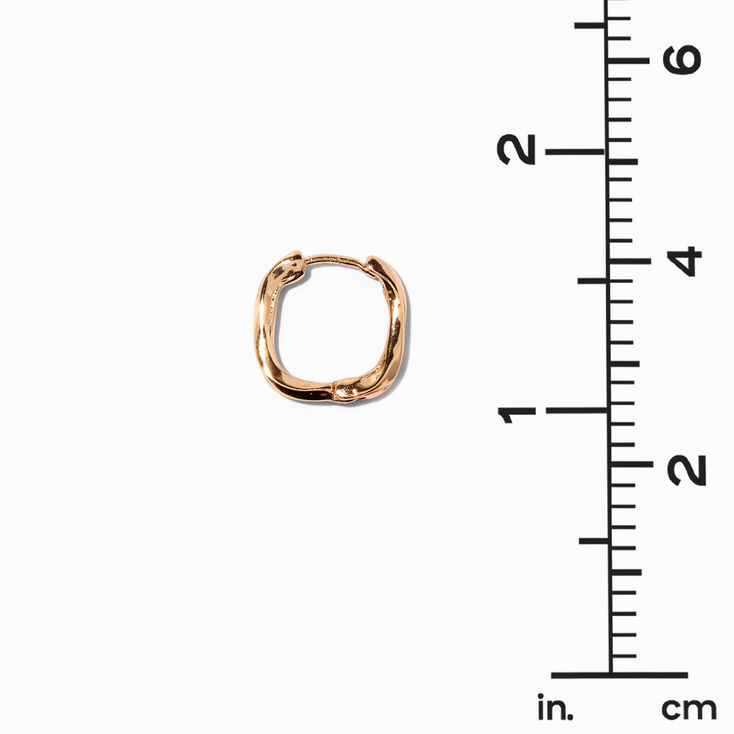 Gold Molten 15MM Huggie Hoop Earrings,