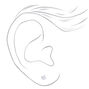 14kt White Gold 4mm CZ Studs Ear Piercing Kit with Ear Care Solution,