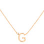 Gold Stone Initial Pendant Necklace - G,