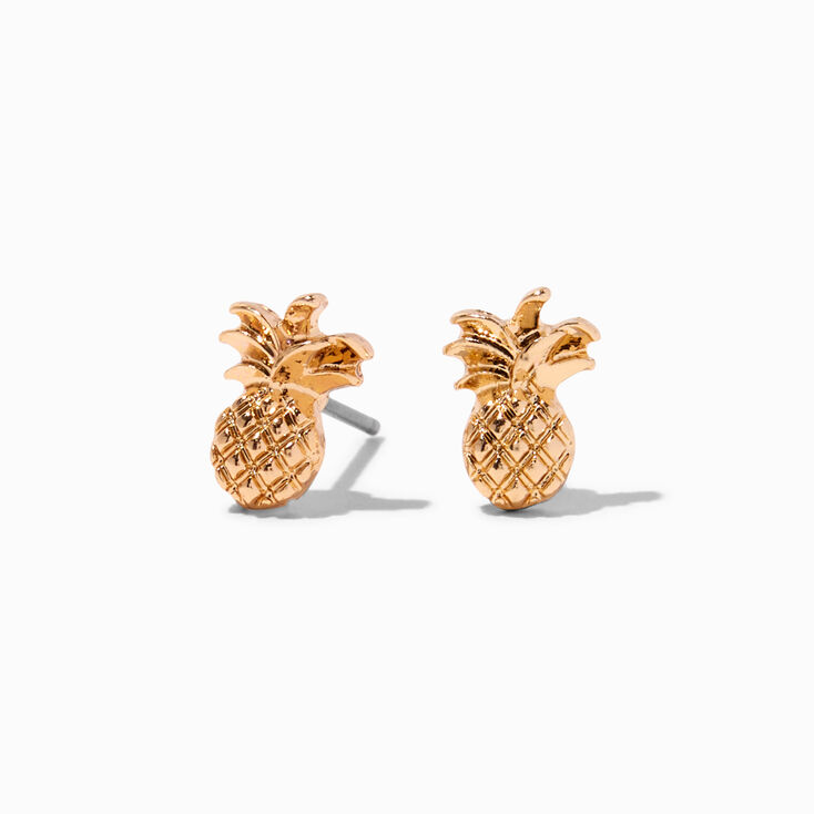 Gold Pineapple Stud Earrings,