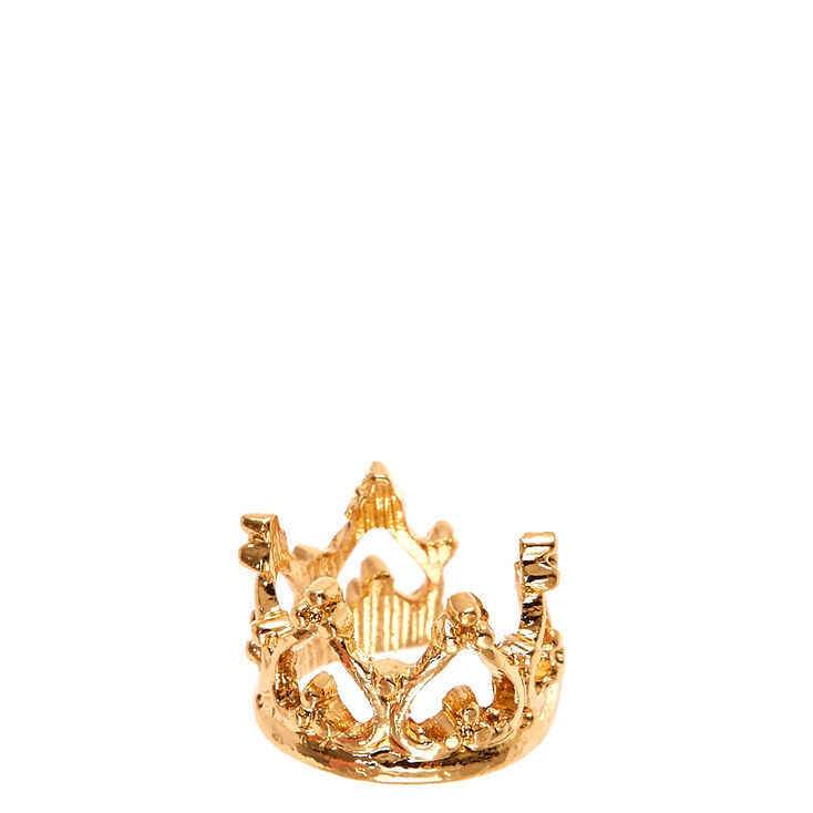 Gold Tone Crown Ear Cuff,