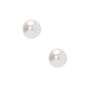 Sterling Silver 4MM Glass Pearl Stud Earrings,