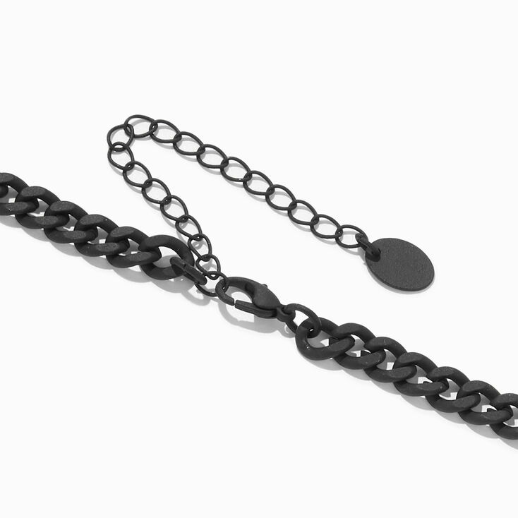 Black 3MM Curb Chain Necklace,