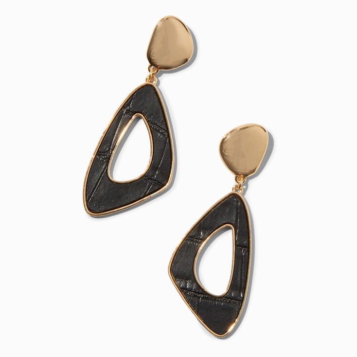 Gold-tone Geometric 3&quot; Drop Earrings,