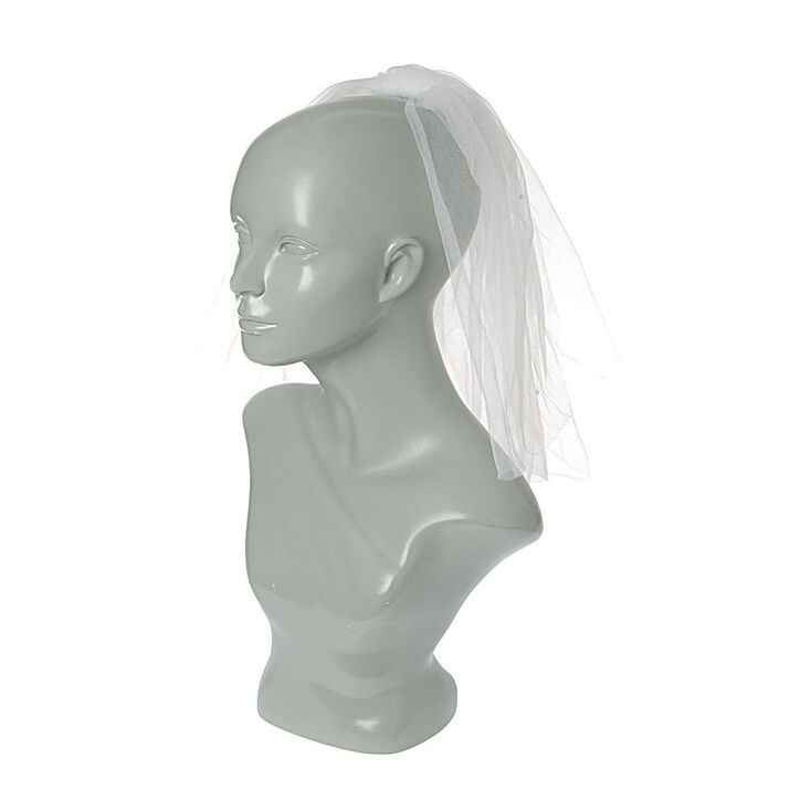 White Shoulder Length Bridal Veil,
