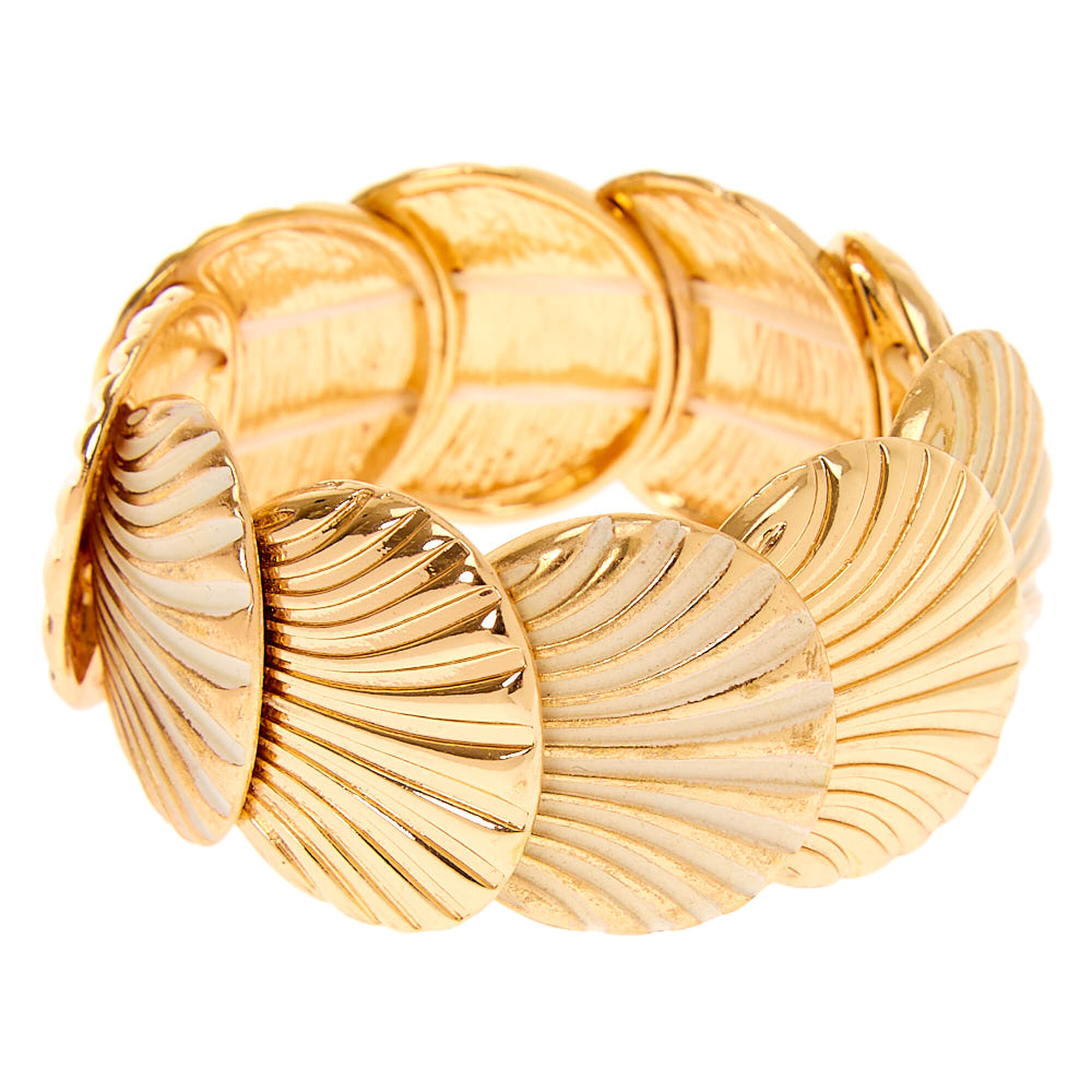 Gold Patina Shell Stretch Bracelet Icing Us