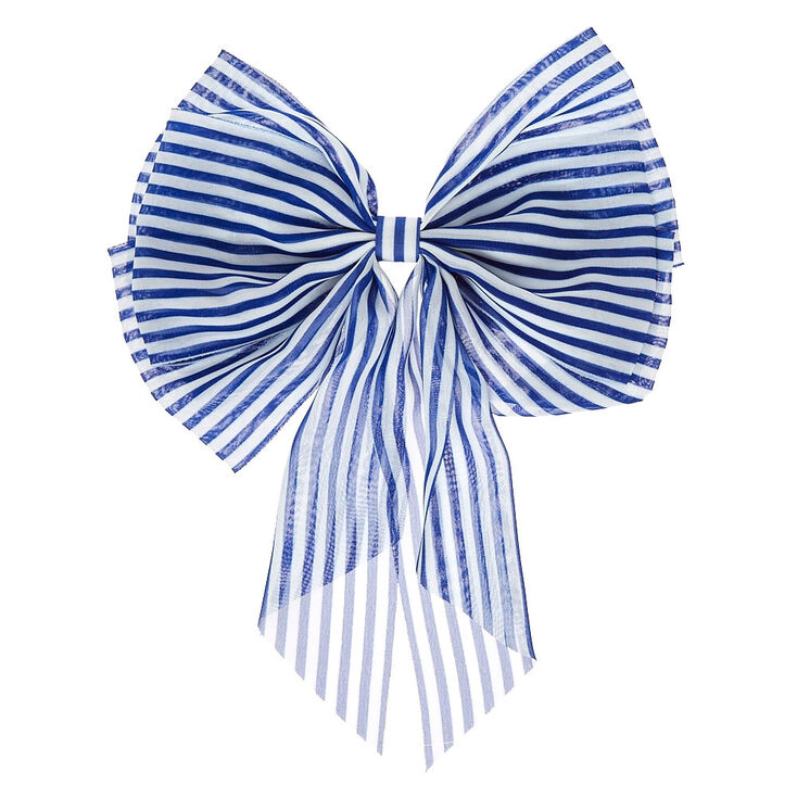 Giant Navy & White Stripe Bow,