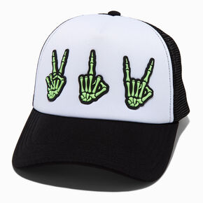 Skeleton Hands Glow in the Dark Trucker Hat,