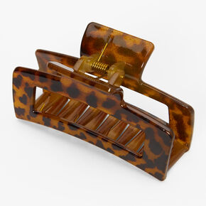 Brown Medium Rectangle Tortoiseshell Hair Claw,