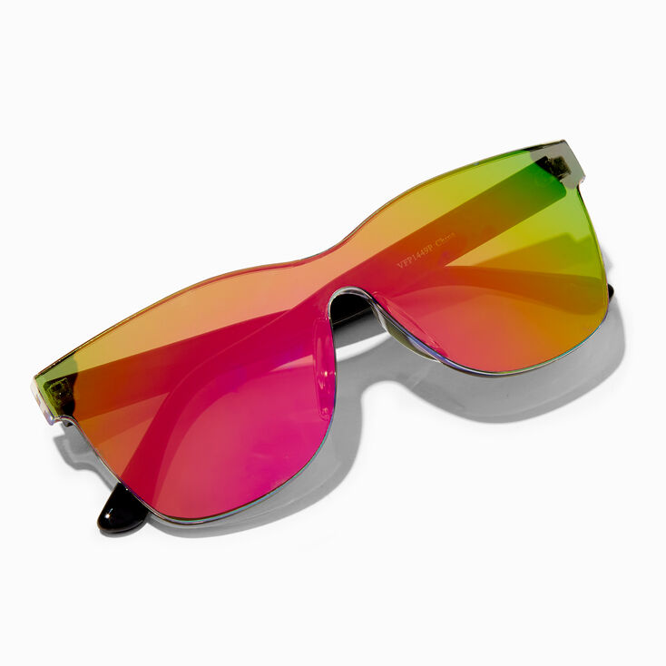 Neon Holographic Lens Shield Sunglasses,