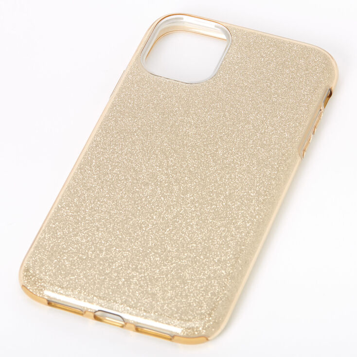 Gold Glitter Protective Phone Case - Fits iPhone 11,