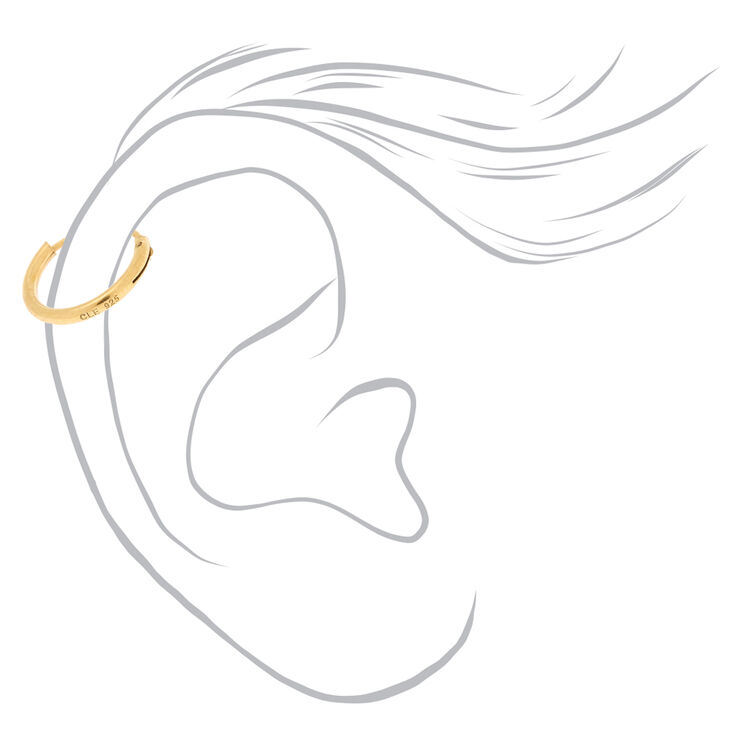 Gold Sterling Silver 10MM Cartilage Hoop Earring,