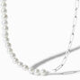 Icing Select Sterling Silver Paperclip &amp; Pearl Necklace,