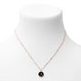 Gold Enamel Initial Pendant Necklace - Black, A,