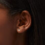 14K Gold Cubic Zirconia Square Stud Earrings - 3MM,