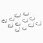 Silver-tone Crystal Hoops - 6 Pack,