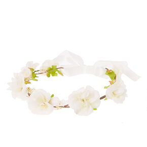 White Rosette Hair Flower Crown Flower Crown,