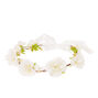 White Rosette Hair Flower Crown,