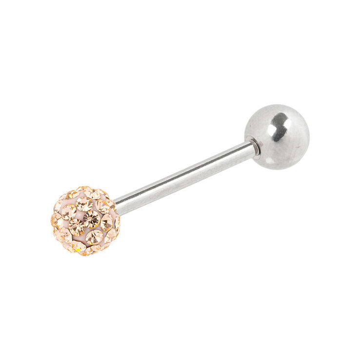 Silver & Gold Fireball Tongue Ring,