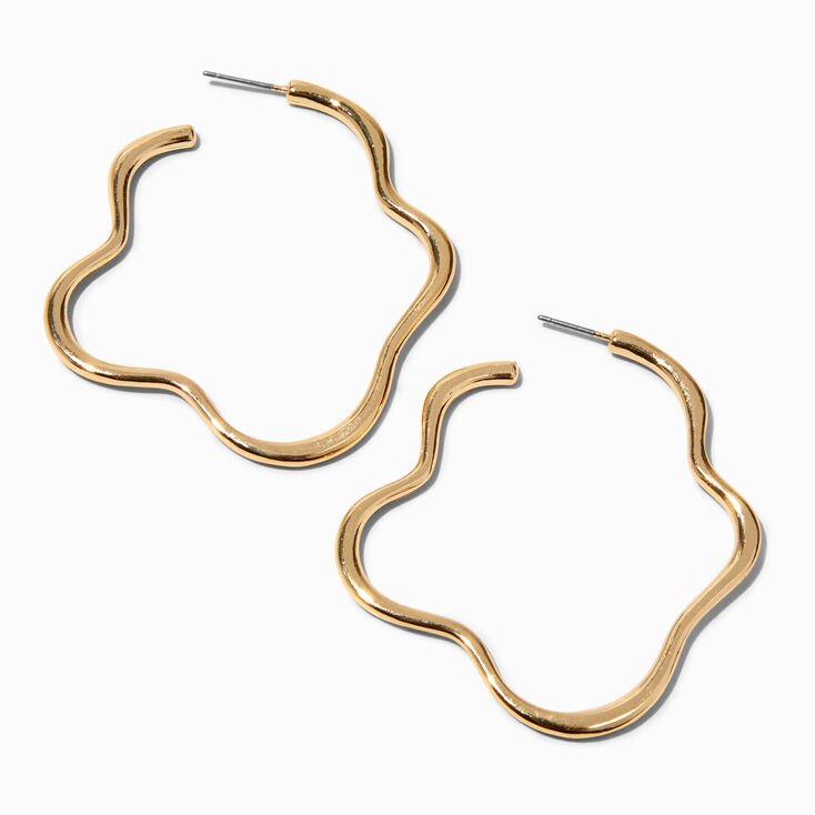 Gold-tone Squiggle 60MM Hoops,