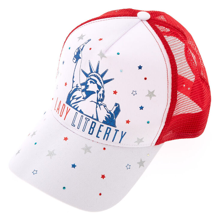 Lady LITberty Baseball Hat - White,