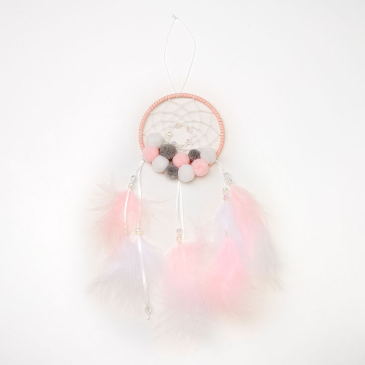 Pink Pom Pom Feather Hanging Wall Art,