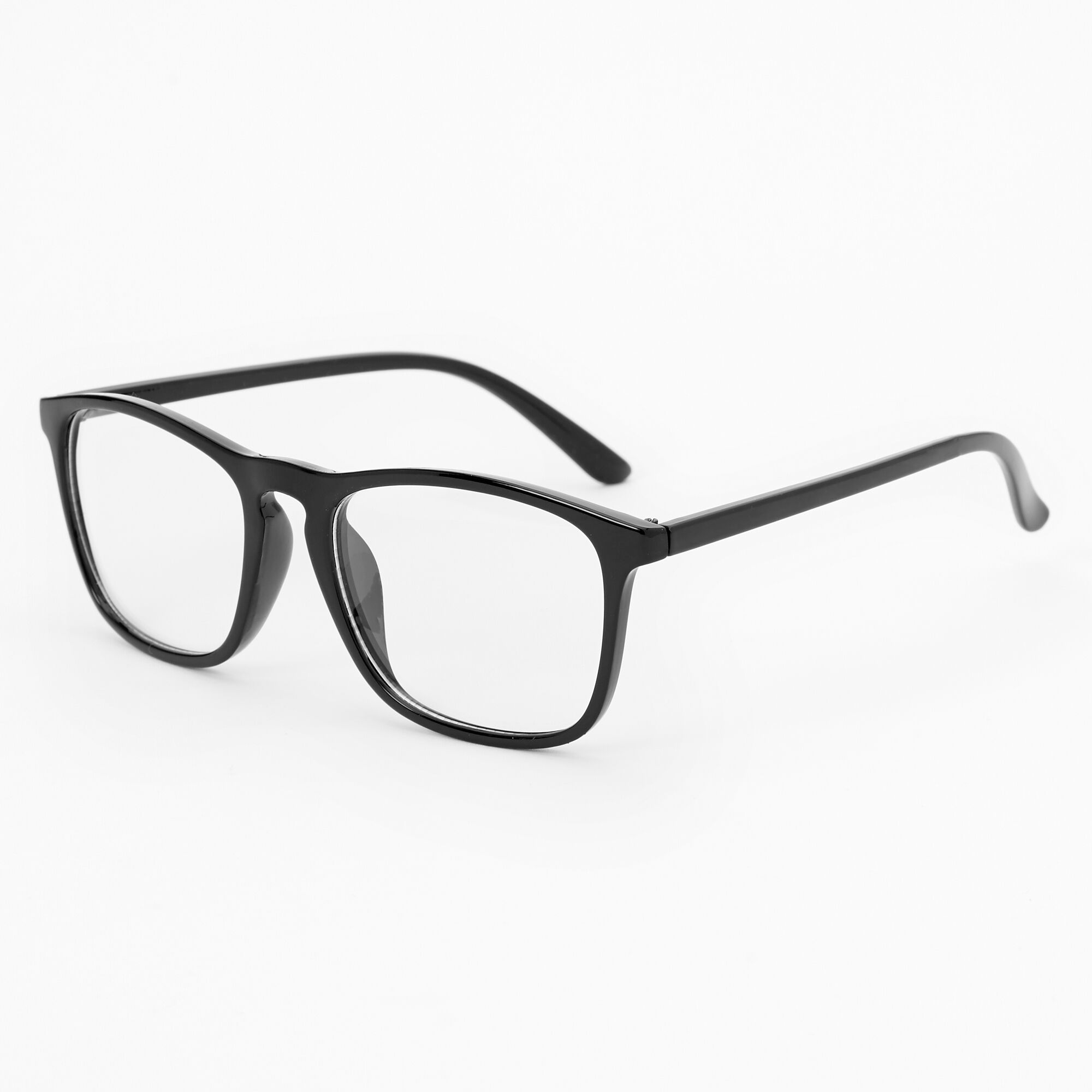 Solid Black Retro Clear Glass Frames Icing US