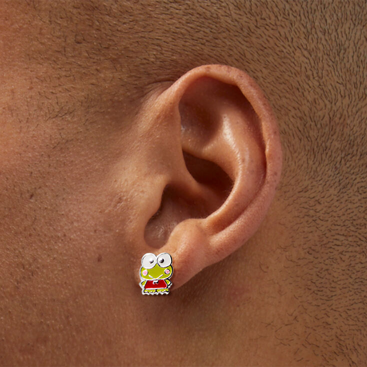 Sterling Silver Hello Kitty&reg; and Friends Keroppi&trade;️ Enamel Stud Earrings,