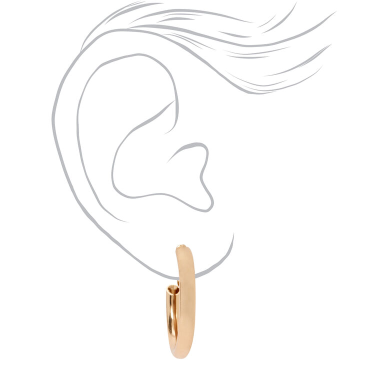 Gold 30MM Tube Clip On Hoop Earrings,